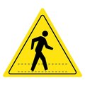 5S Supplies Pedestrian Crossing Floor Sign 16in Diameter Non Slip Floor Sign FS-TRPEDDS-16